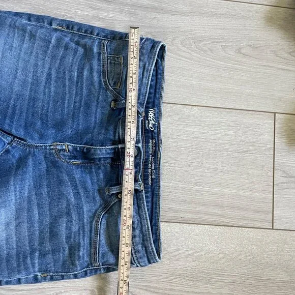 Mossimo Mid-Rise Jegging Crop Jeans Size 6/28 Distressed Denim Power Stretch Fra - Picture 5 of 8